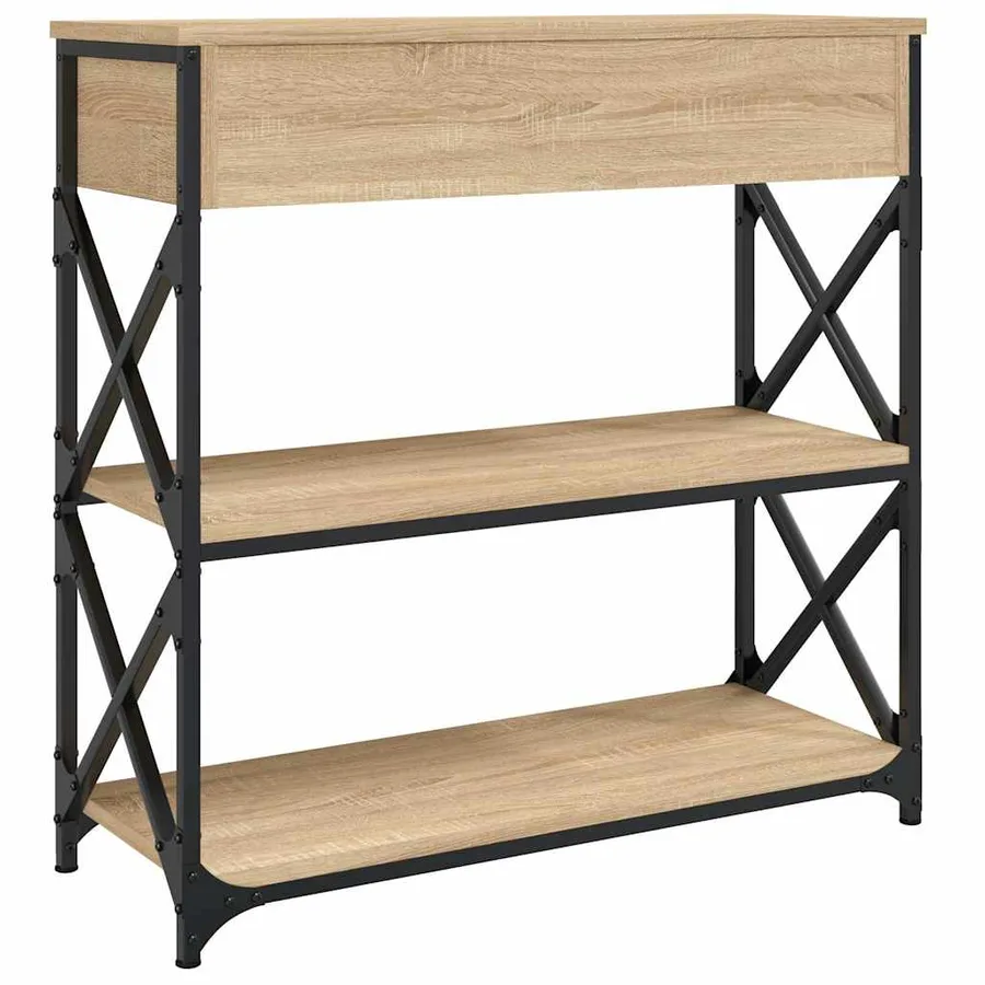 Table console chêne sonoma 75x28x75 cm bois d'ingénierie - 8
