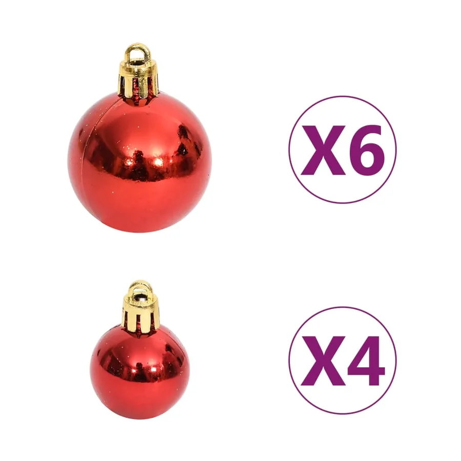 Ensemble de boules de Noël 108 pcs Doré et rouge - 16