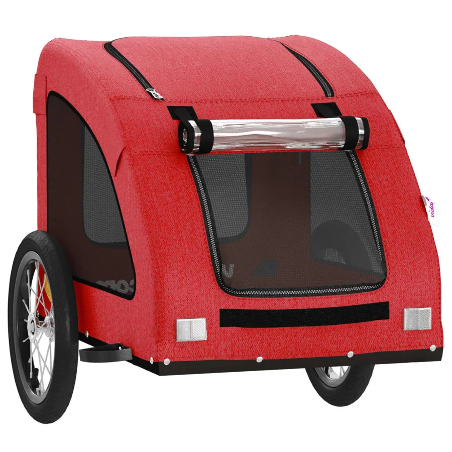 Remorque de vélo pour animaux de compagnie rouge - 5