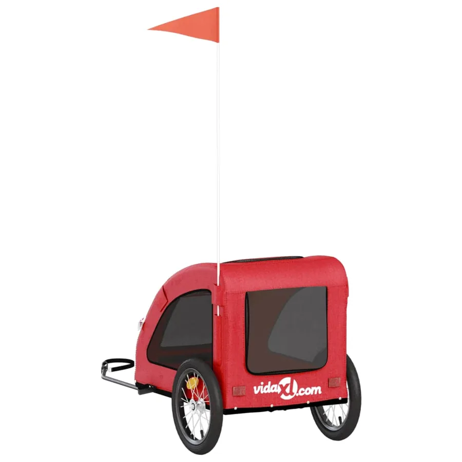 Remorque de vélo pour animaux de compagnie rouge - 8