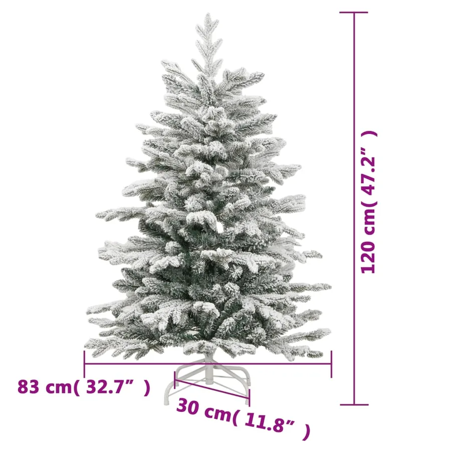 Sapin de Noël artificiel à charnières avec neige floquée 120 cm - 9