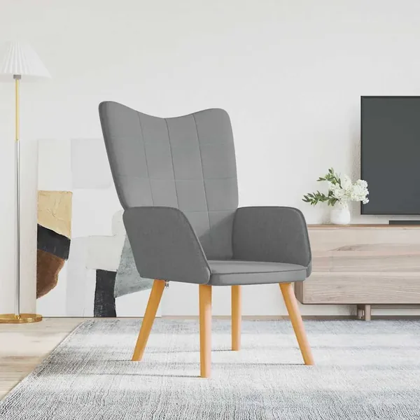 Chaise de relaxation Gris clair Tissu