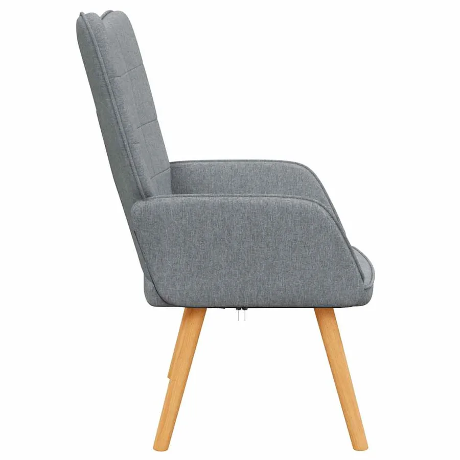 Chaise de relaxation Gris clair Tissu - 4