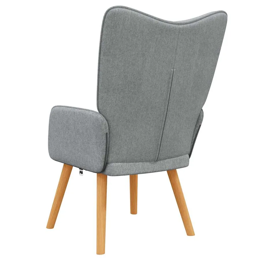 Chaise de relaxation Gris clair Tissu - 5