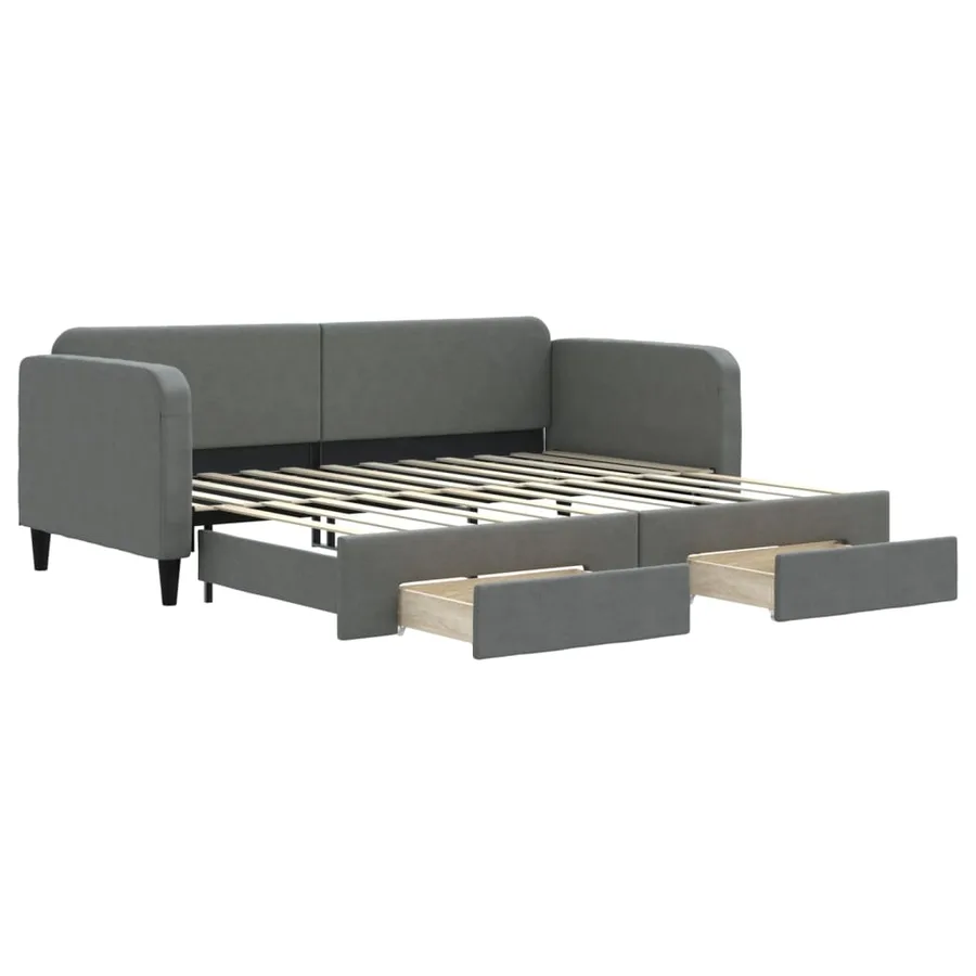 Lit de jour avec gigogne et tiroirs sans matelas 90x200 cm - 2