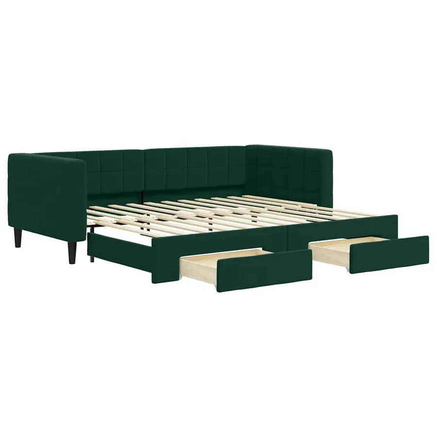 Lit de jour avec gigogne et tiroirs sans matelas 90x200 cm - 2