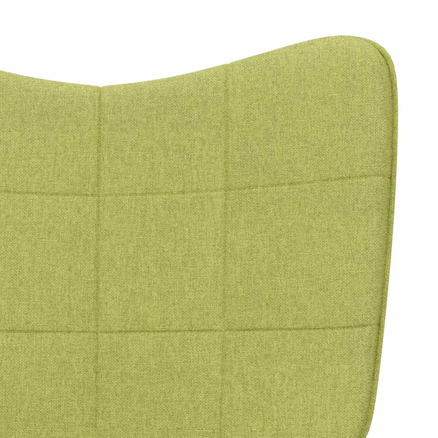 Chaise à bascule avec tabouret Vert Tissu - 7