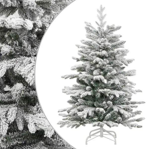 Sapin de Noël artificiel à charnières avec neige floquée 210 cm
