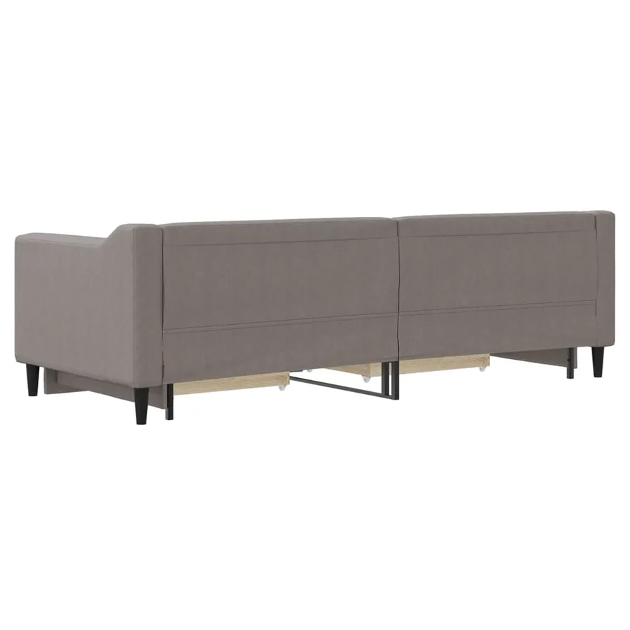 Lit de jour avec gigogne et tiroirs sans matelas taupe 80x200cm - 8