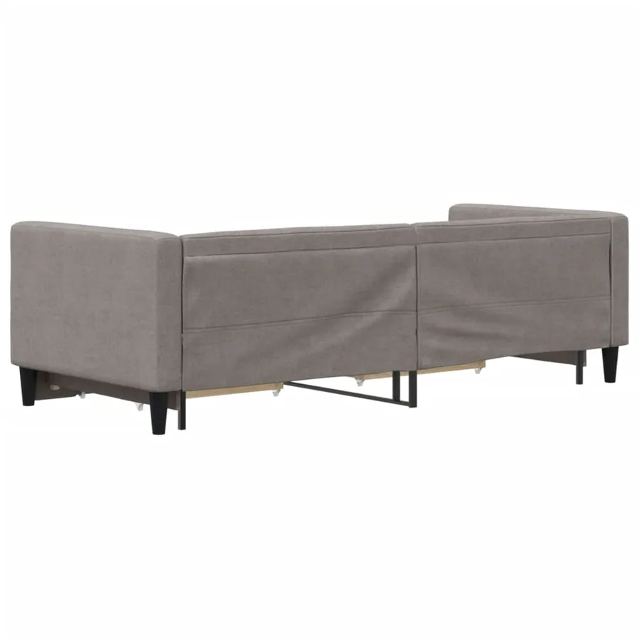 Lit de jour avec gigogne et tiroirs sans matelas taupe 80x200cm - 5