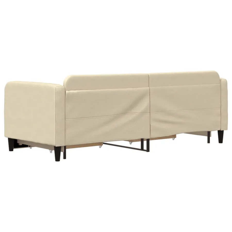 Lit de jour avec gigogne et tiroirs sans matelas crème 80x200cm - 5