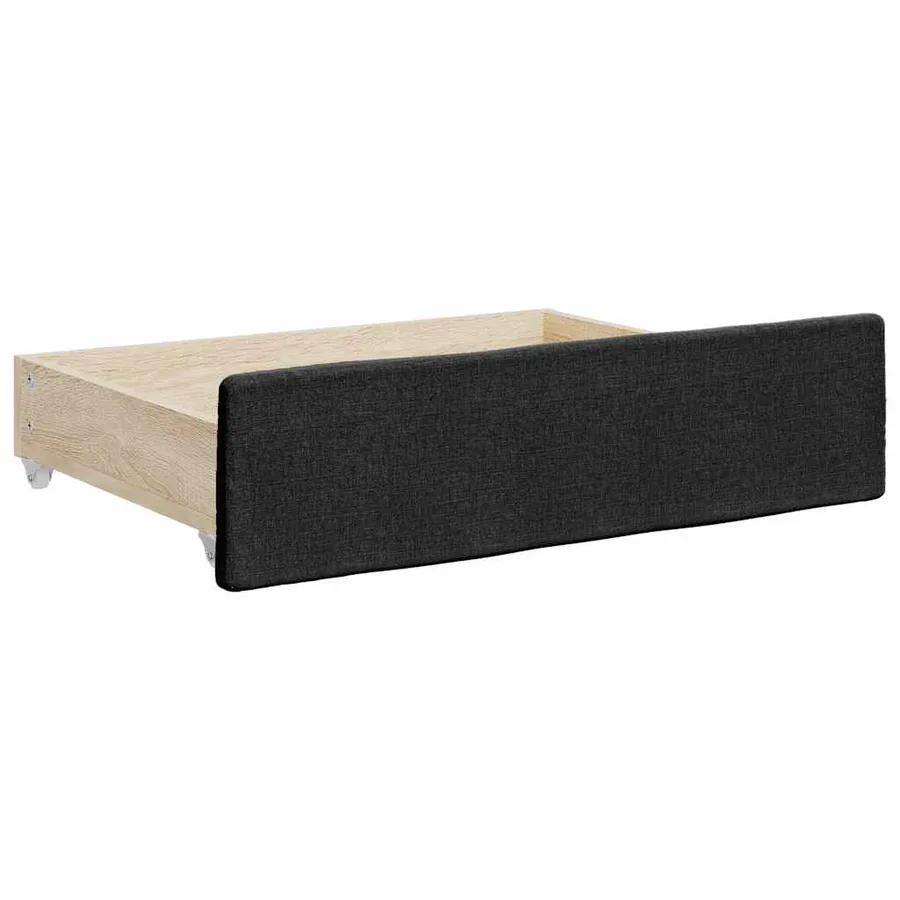 Tiroirs de lit 2 pcs noir bois d'ingénierie et tissu - 3