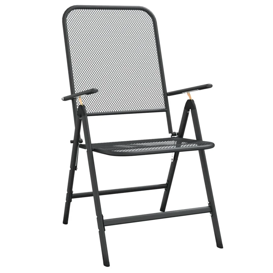 Ensemble à manger de jardin 5 pcs anthracite métal maille - 4