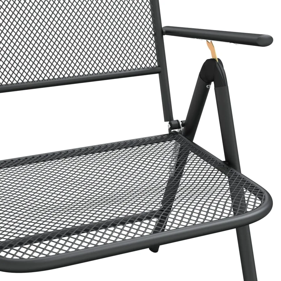 Ensemble à manger de jardin 5 pcs anthracite métal maille - 9