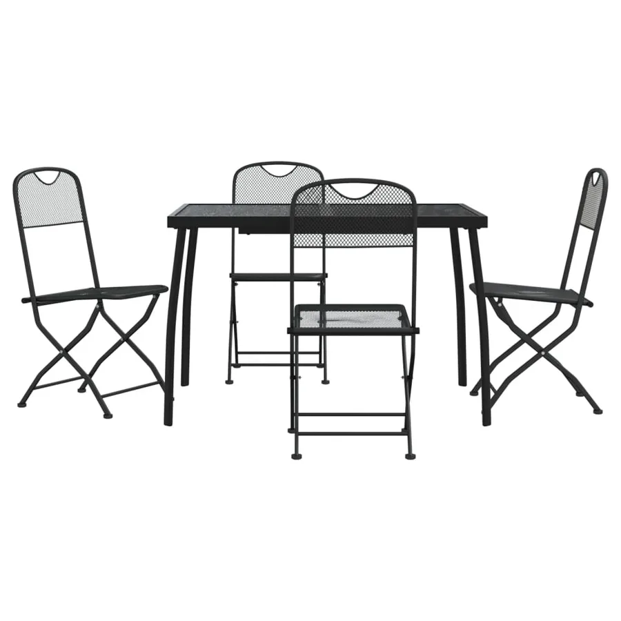 Ensemble à manger de jardin 5 pcs anthracite métal maille - 2