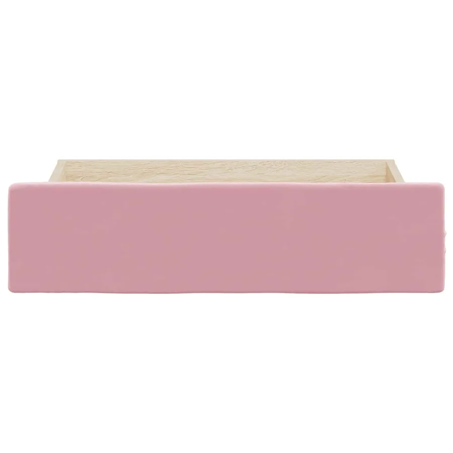 Tiroirs de lit 2 pcs rose bois d'ingénierie et velours - 4