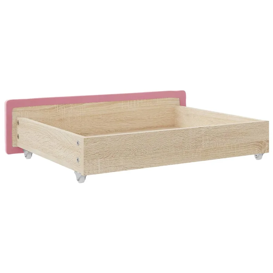 Tiroirs de lit 2 pcs rose bois d'ingénierie et velours - 6