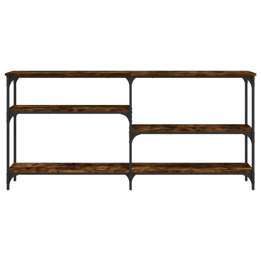 Table console chêne fumé 160x29x75 cm bois d'ingénierie - 3