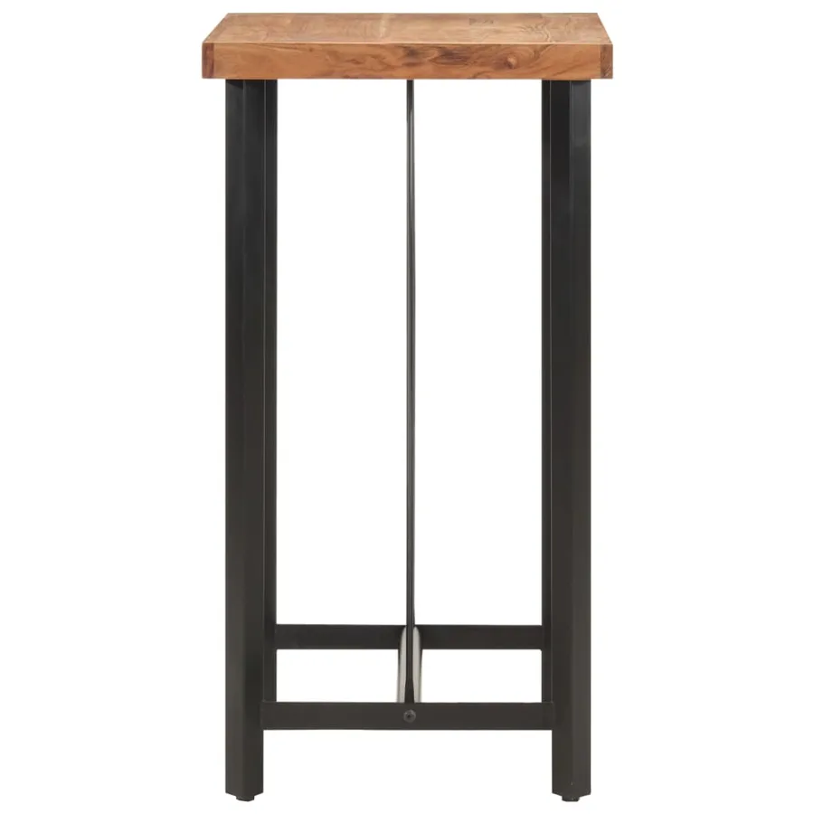 Table de bar 55x55x107 cm bois massif d'acacia et fer - 3