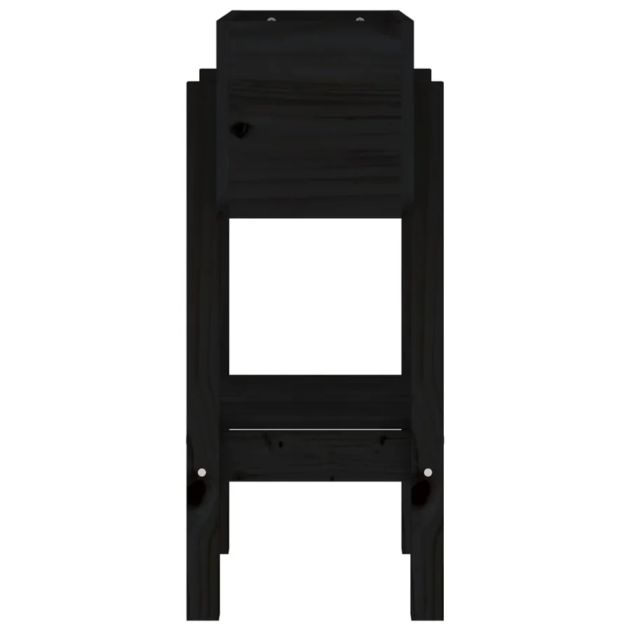 Jardinière noir 62x30x69 cm bois massif de pin - 5