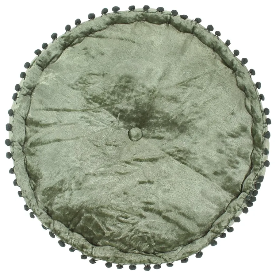 Pouf Rond Velours 40x20 cm Vert - 2