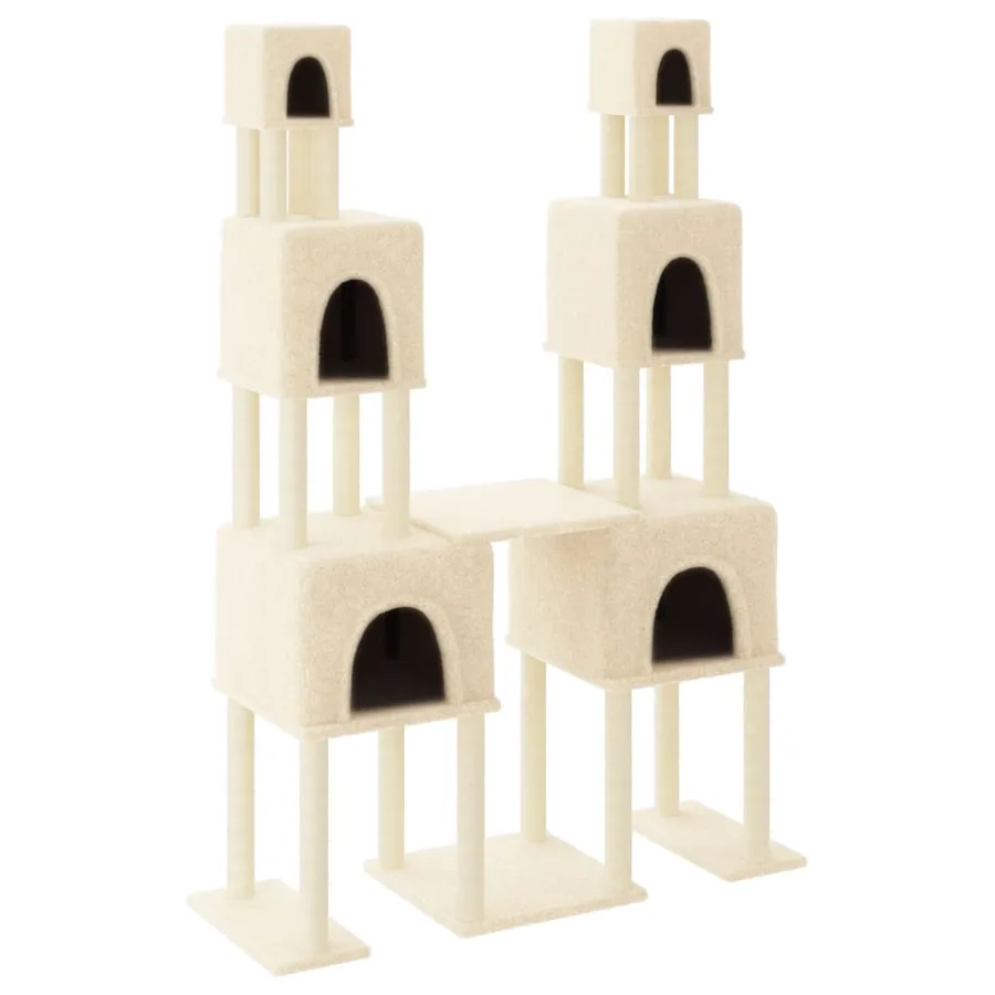 Arbre à chat avec griffoirs en sisal Crème 199 cm - 2