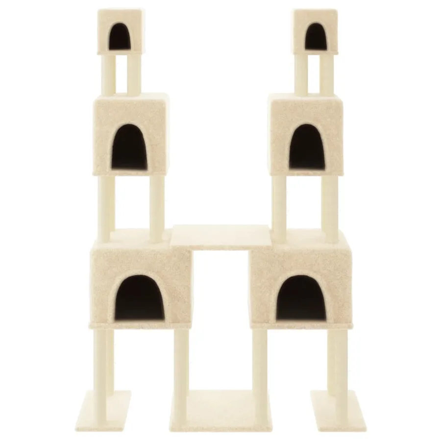 Arbre à chat avec griffoirs en sisal Crème 199 cm - 3