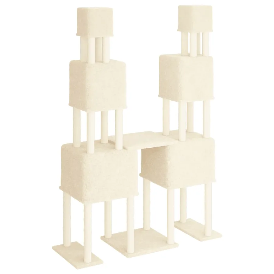 Arbre à chat avec griffoirs en sisal Crème 199 cm - 5