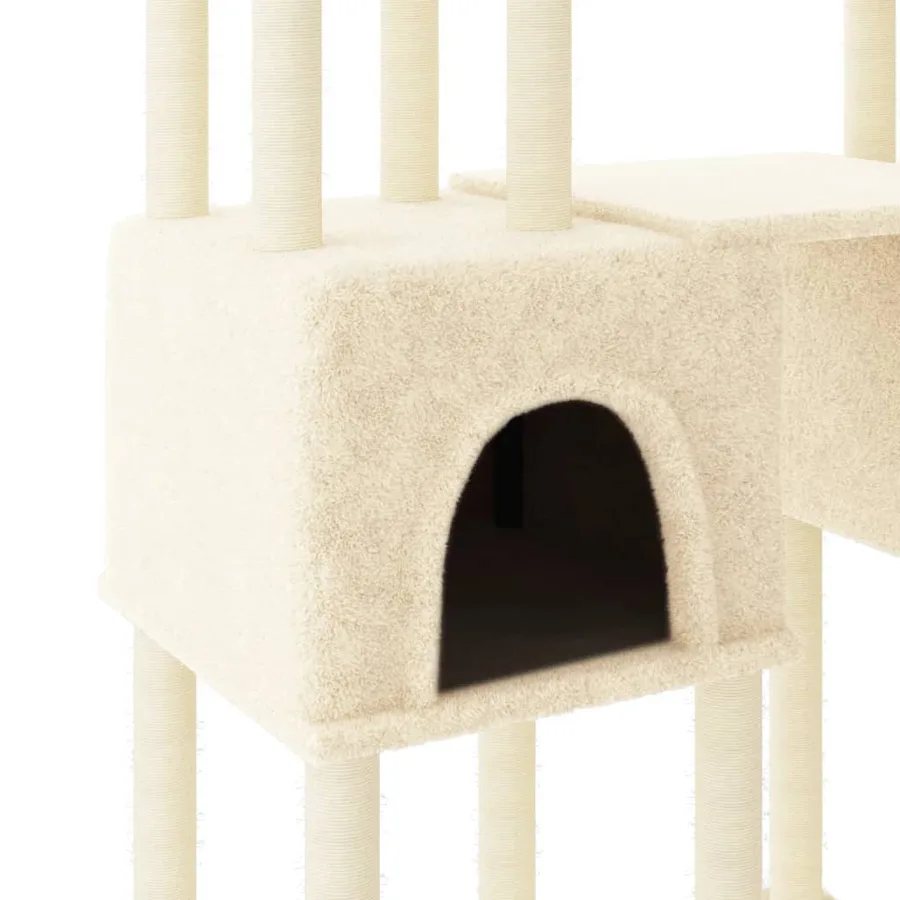 Arbre à chat avec griffoirs en sisal Crème 199 cm - 6