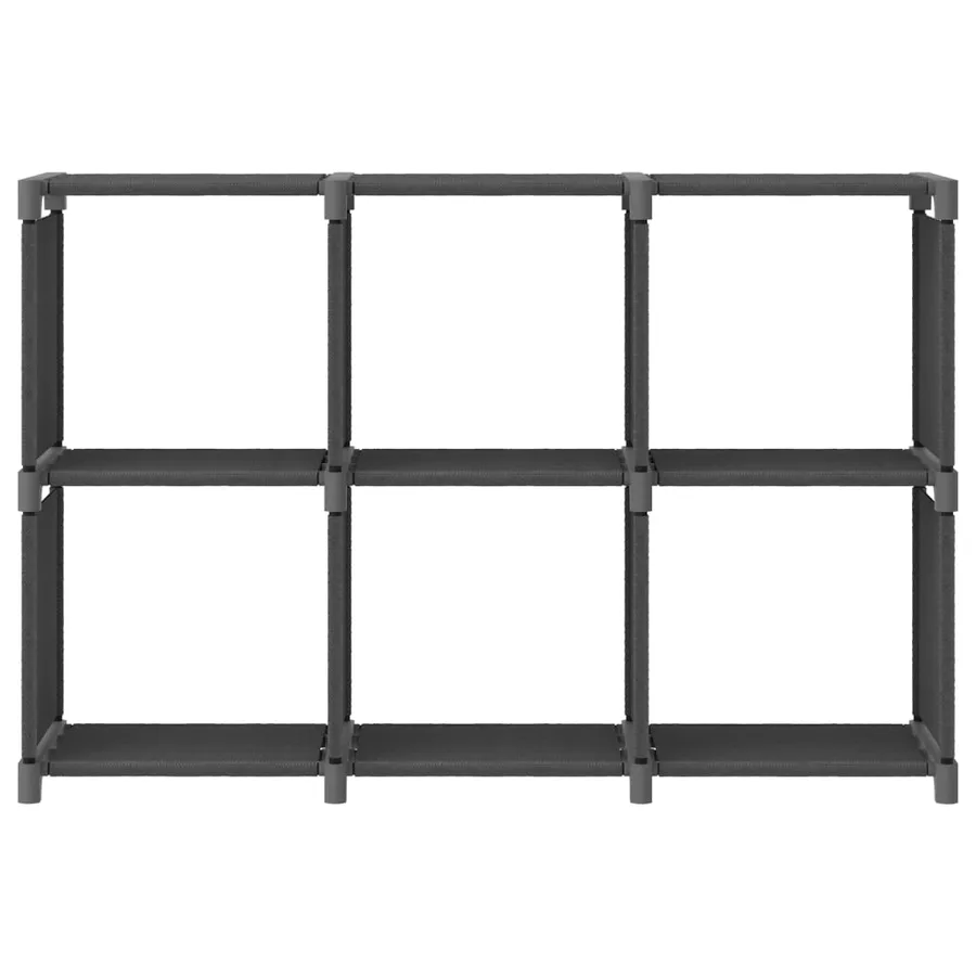 Étagère d'affichage 6 cubes Gris 103x30x72,5 cm Tissu - 2