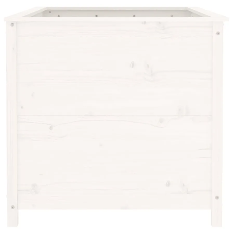 Lit surélevé de jardin blanc 119,5x82,5x78cm bois de pin massif - 4