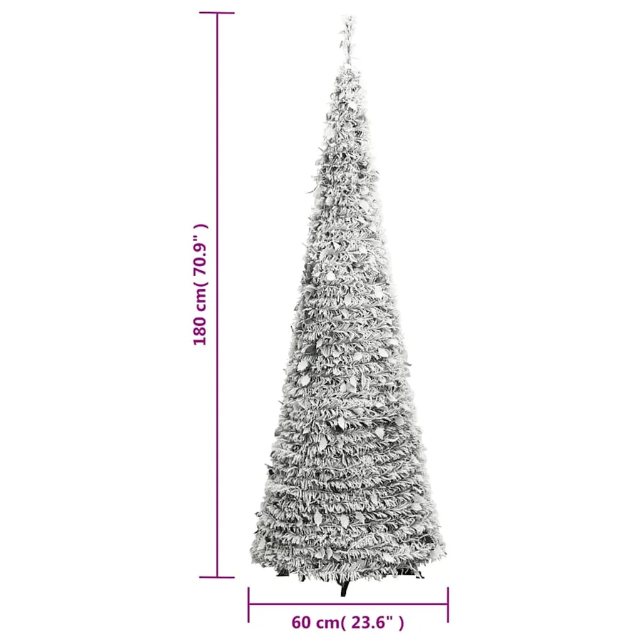 Sapin de Noël artificiel escamotable avec neige floquée 150 LED - 9