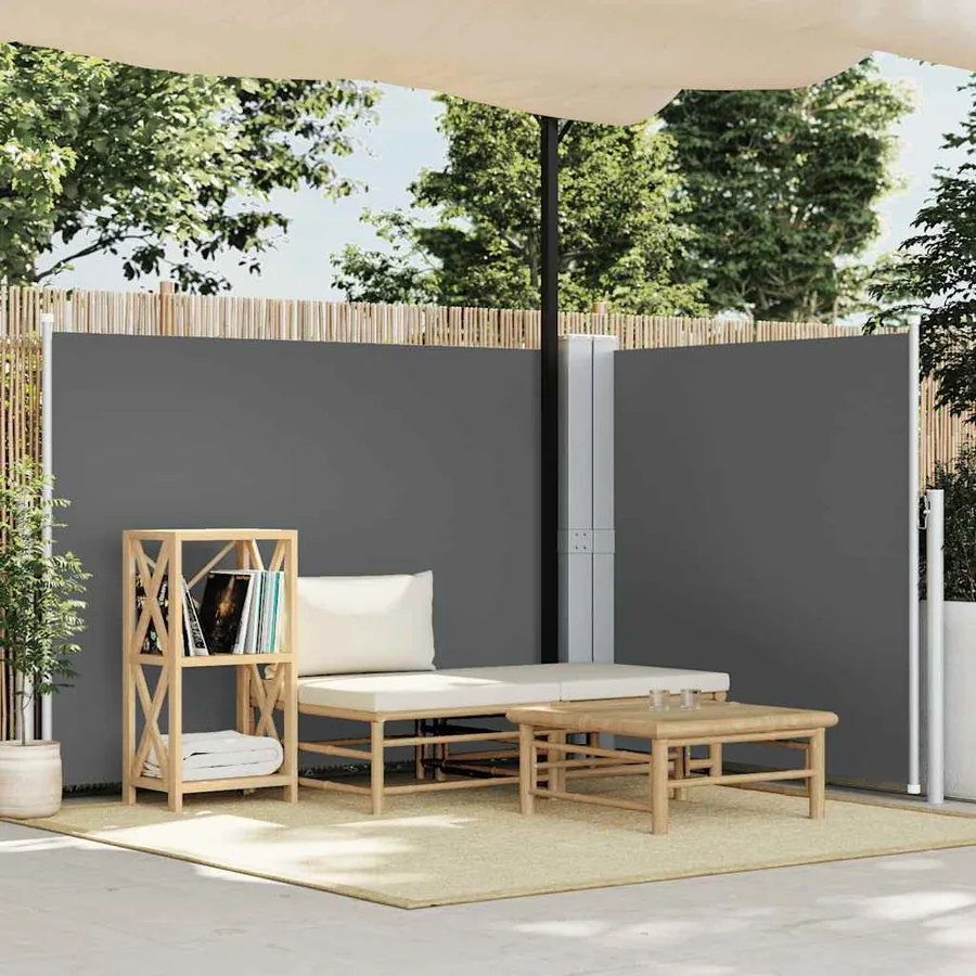 Auvent latéral rétractable Anthracite 140 x 1000 cm