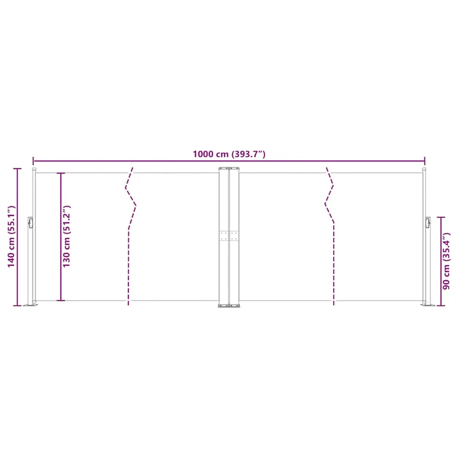 Auvent latéral rétractable Anthracite 140 x 1000 cm - 13