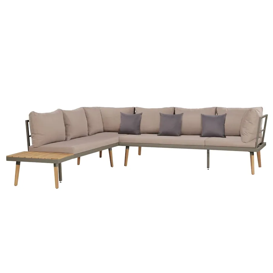 Salon de jardin 4pcs et coussins Bois d'acacia solide Marron - 2