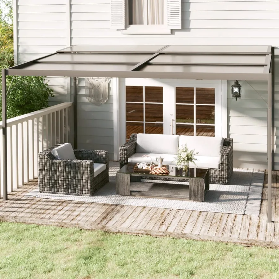 Belvédère avec toit Anthracite 4x3x2,5 m Aluminium et acier