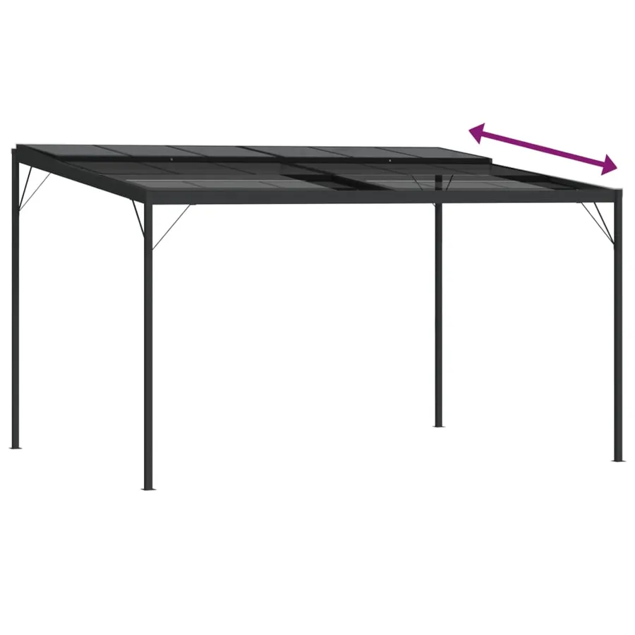 Belvédère avec toit Anthracite 4x3x2,5 m Aluminium et acier - 7