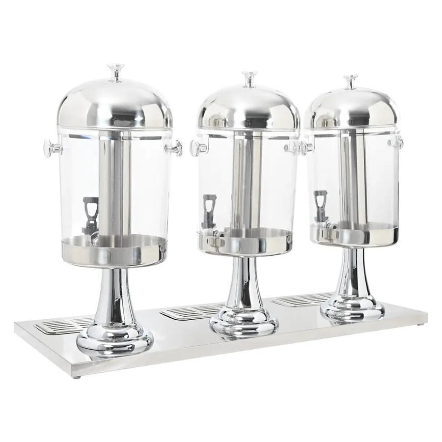 Distributeur de jus en acier inoxydable 3 x 8 L - 4