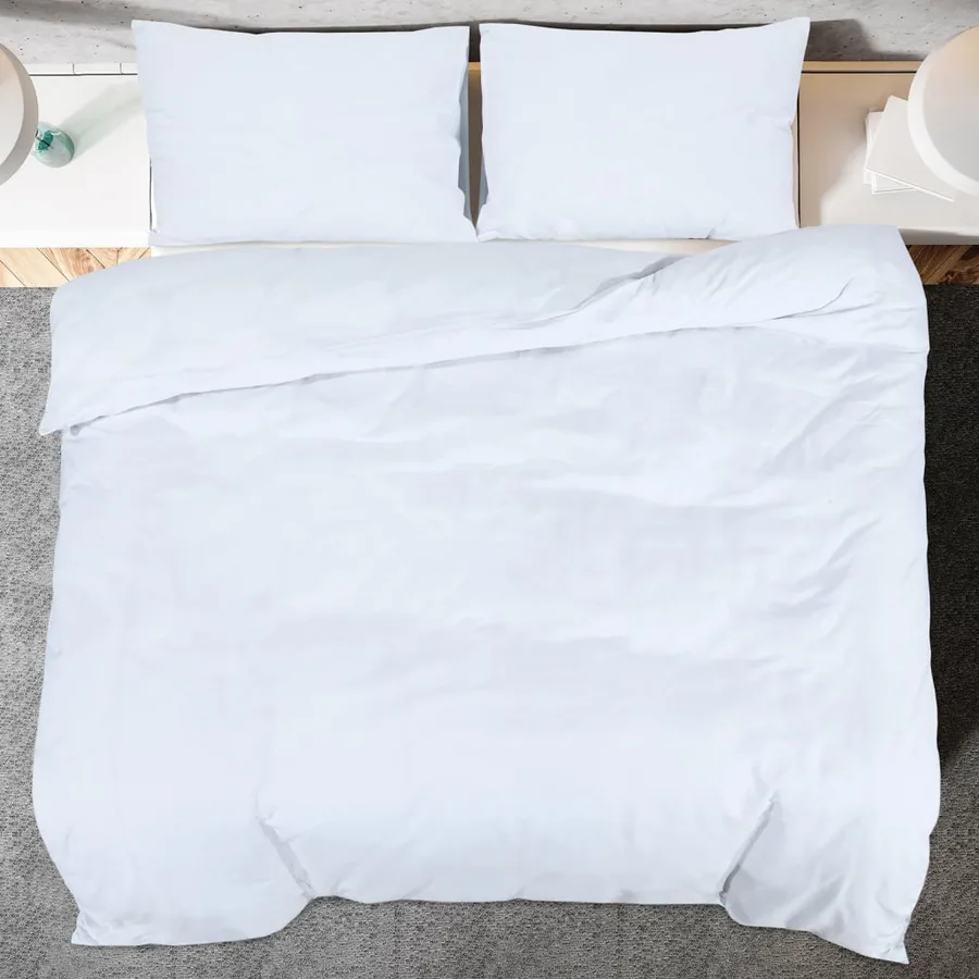 Ensemble de housse de couette Blanc 140x200 cm Microfibre - 5