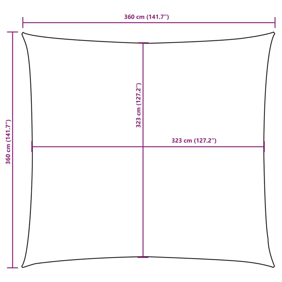 Voile de parasol tissu oxford carré 3,6x3,6 m jaune - 10
