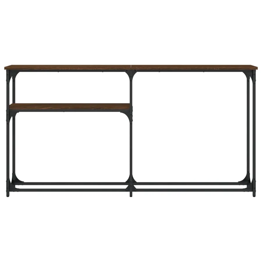 Table console chêne marron 145x22,5x75 cm bois d'ingénierie - 3