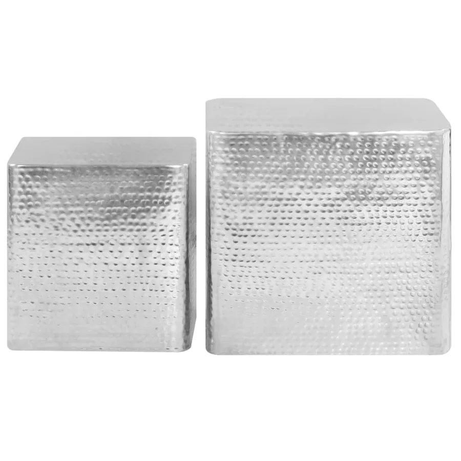 Tables basses 2 pcs Argenté Aluminium - 2