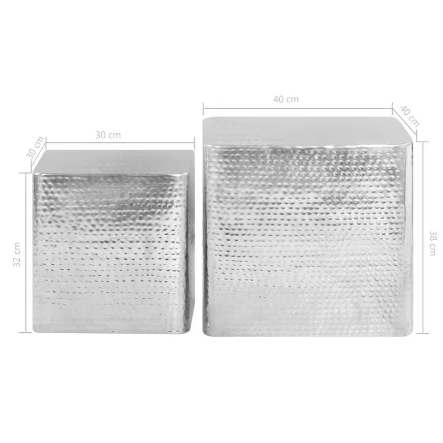 Tables basses 2 pcs Argenté Aluminium - 8