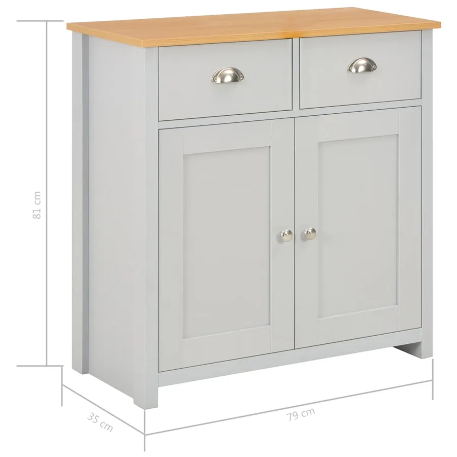 Buffet Gris 79x35x81 cm - 10