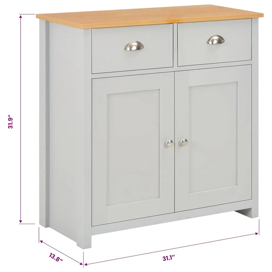 Buffet Gris 79x35x81 cm - 11