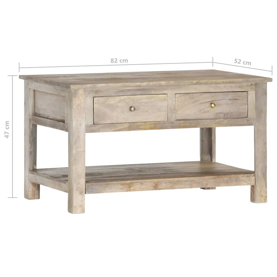 Table basse 82x52x47 cm Bois de manguier massif - 7
