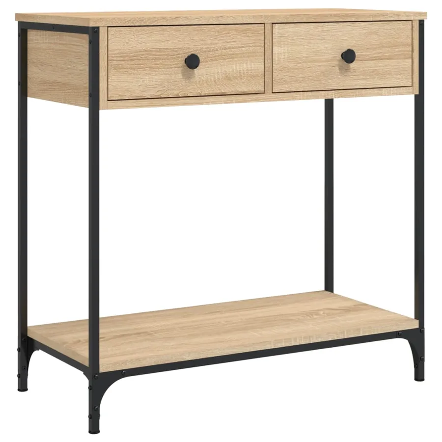 Table console chêne sonoma 75x34,5x75 cm bois d'ingénierie - 2