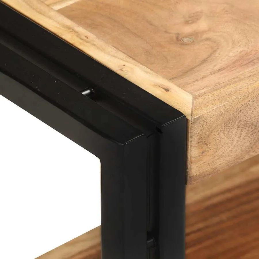 Meuble TV 90x30x40 cm Bois d'acacia solide - 4