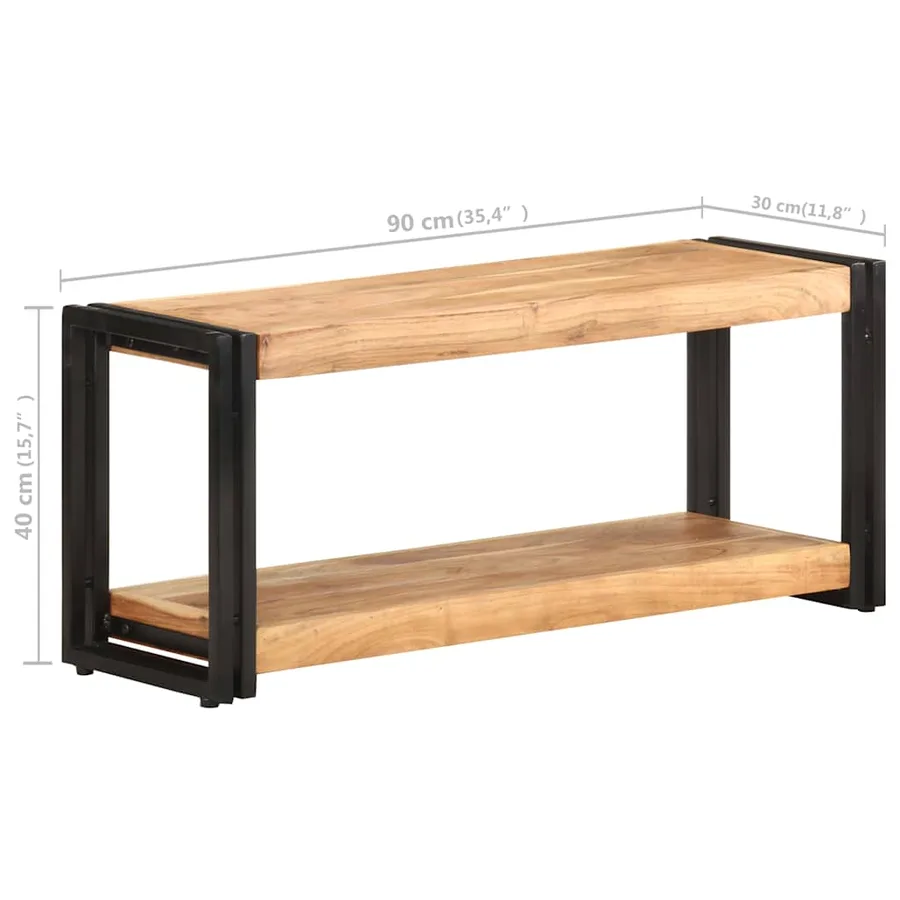 Meuble TV 90x30x40 cm Bois d'acacia solide - 7