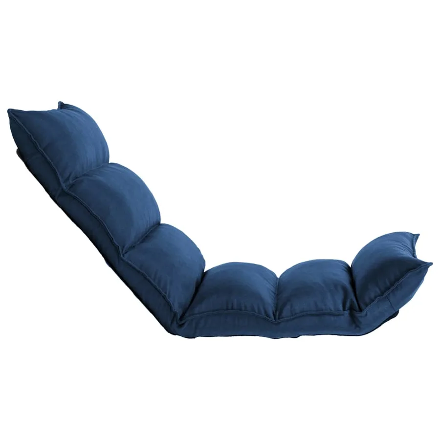 Chaise pliable de sol Bleu Tissu - 3